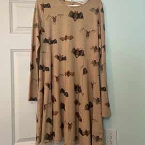Bat Print Midi Dress